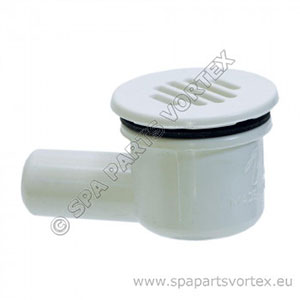 Low Profile Drain 3-quarter barb connection WHITE